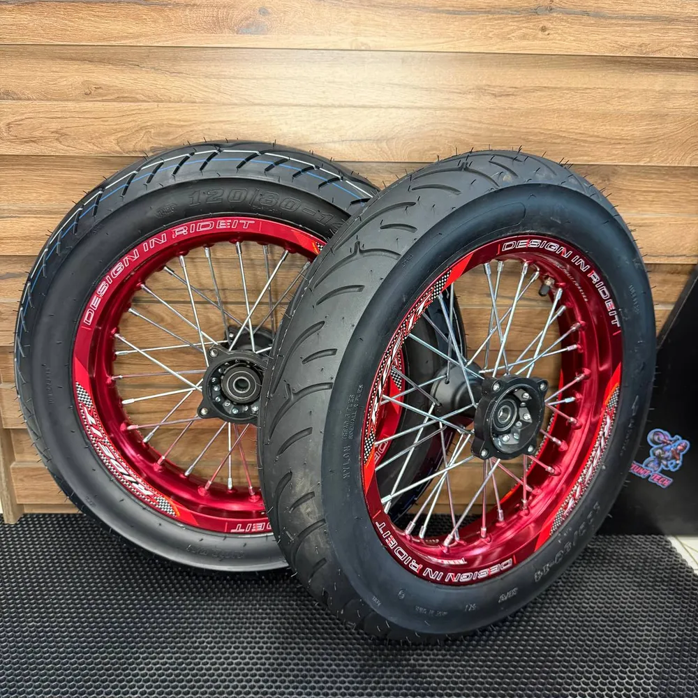 Мотарды питбайк 14/14 RideIt в сборе 2.5/3.0 Красные M