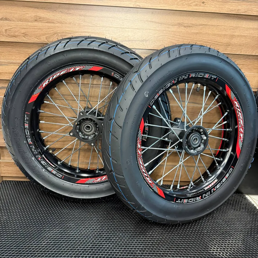 Мотарды питбайк 14/14 RideIt в сборе 2.5/3.0 черные M