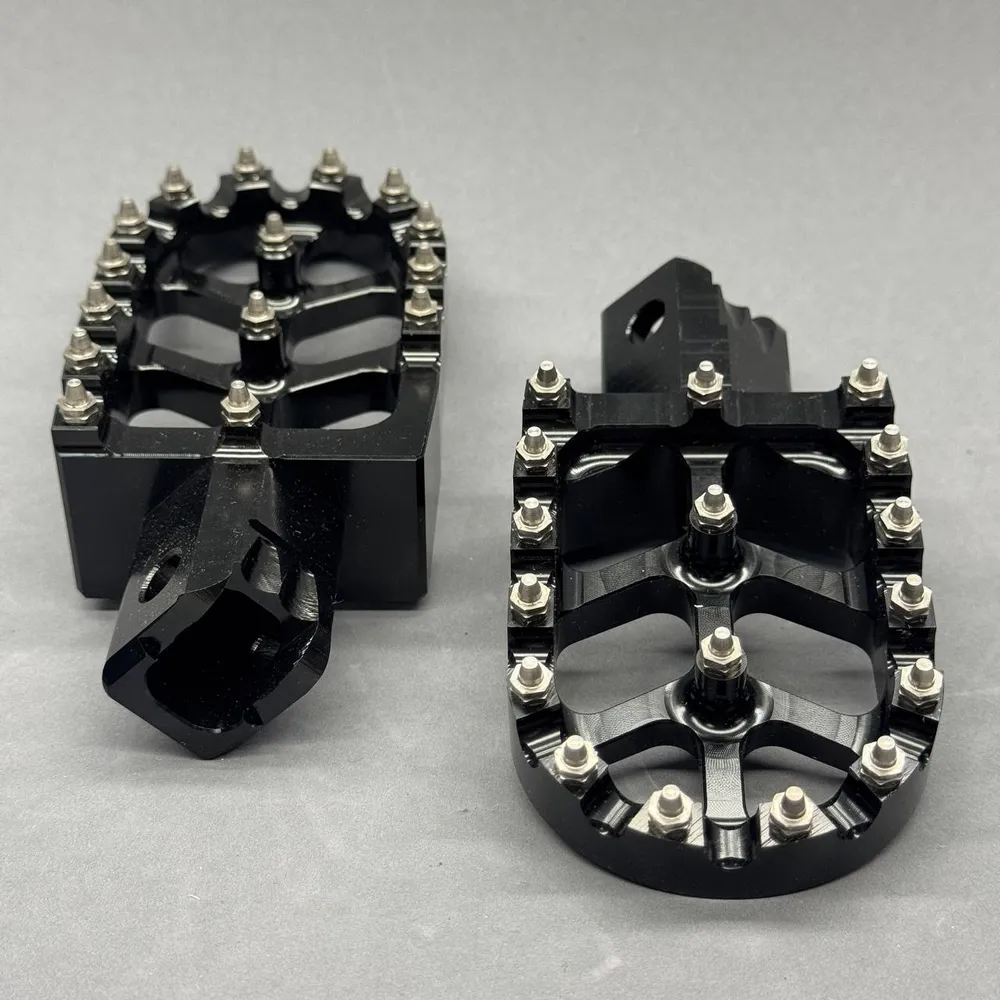 Подножки питбайк CNC широкие черные