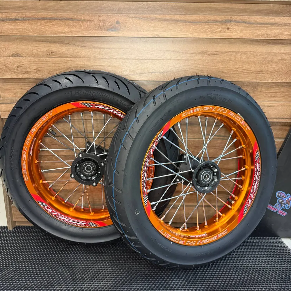 Мотарды питбайк 14/14 RideIt в сборе 2.5/3.0 Оранжевые