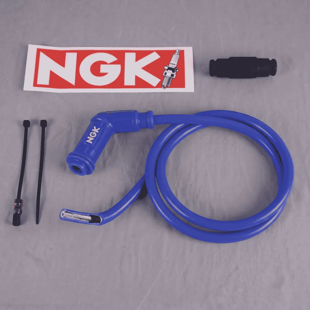Бронепровод + свечной колпачок NGK v1b синий