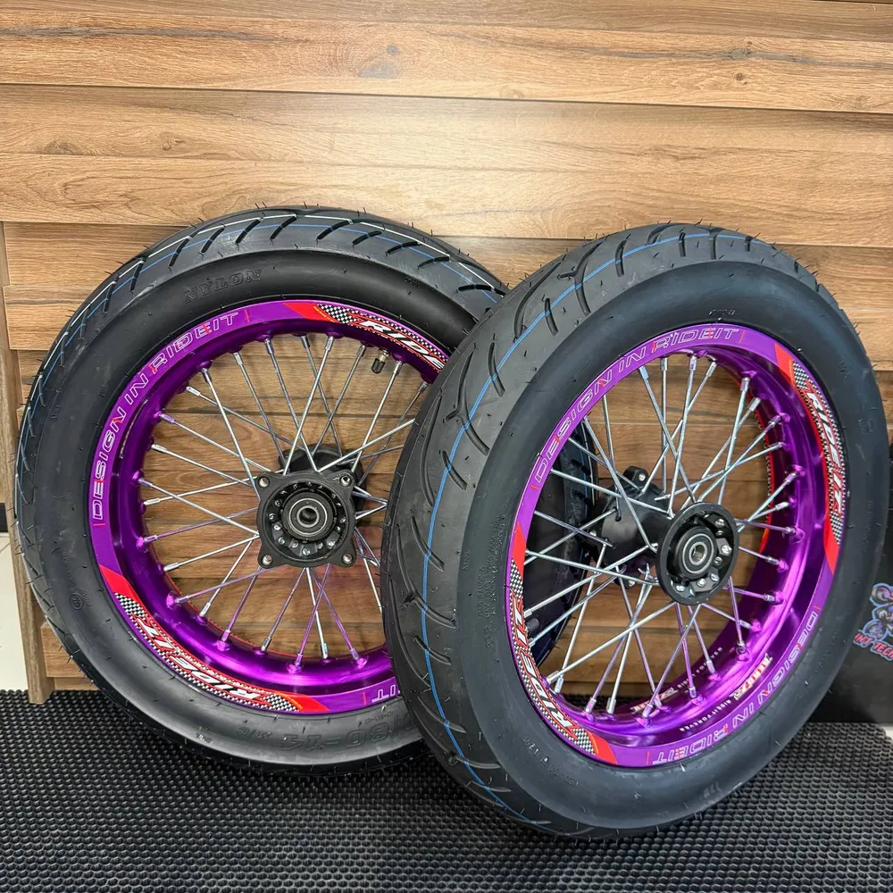 Мотарды питбайк 14/14 RideIt в сборе 2.5/3.0 Фиолетовые