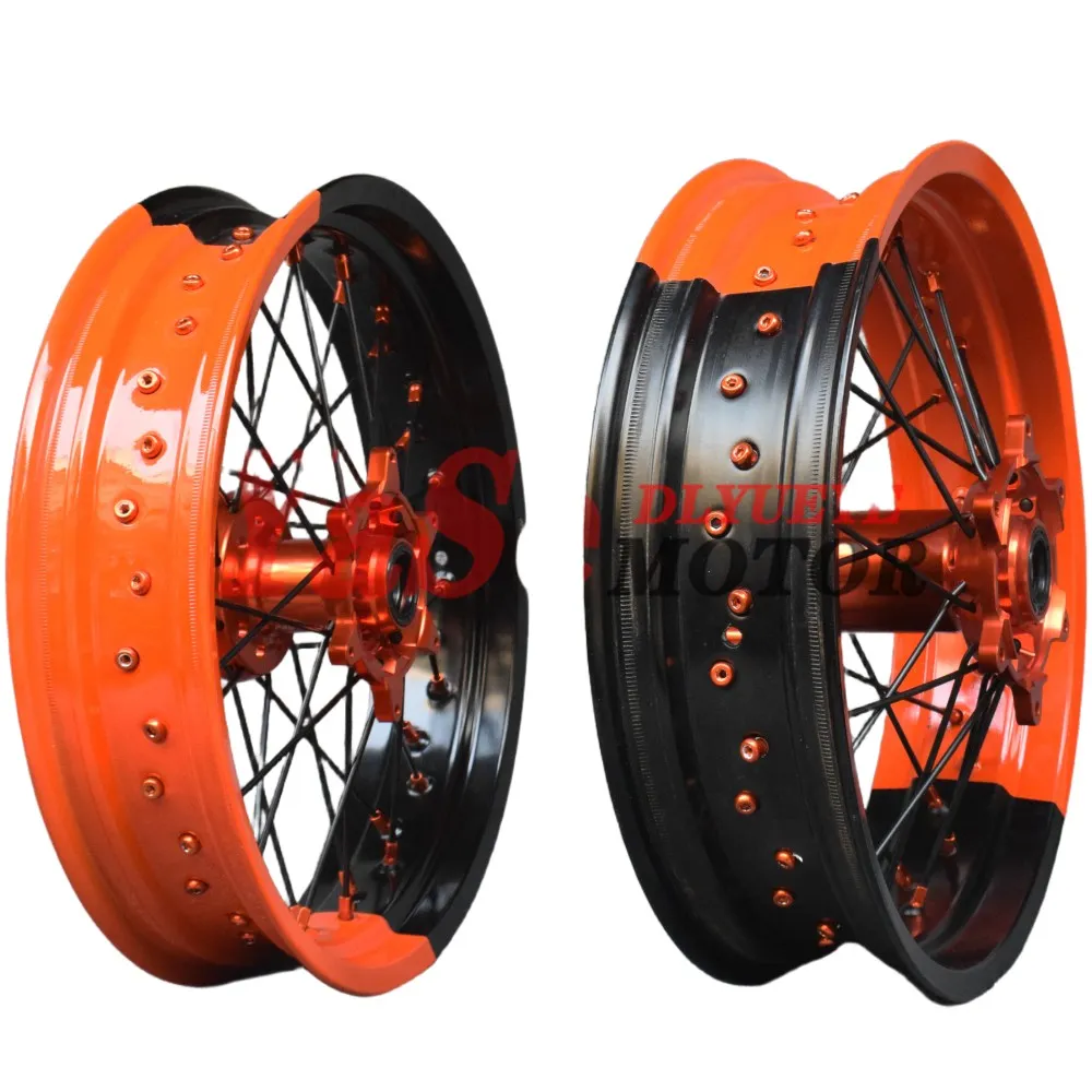 Диски 17/17 KTM 3.5/4.25 CNC оранжево-черные