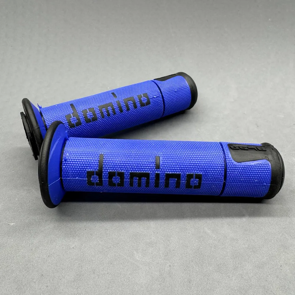 Грипсы DOMINO мягкие Синие с заглушками