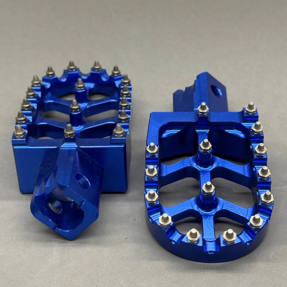 Подножки питбайк CNC широкие синие